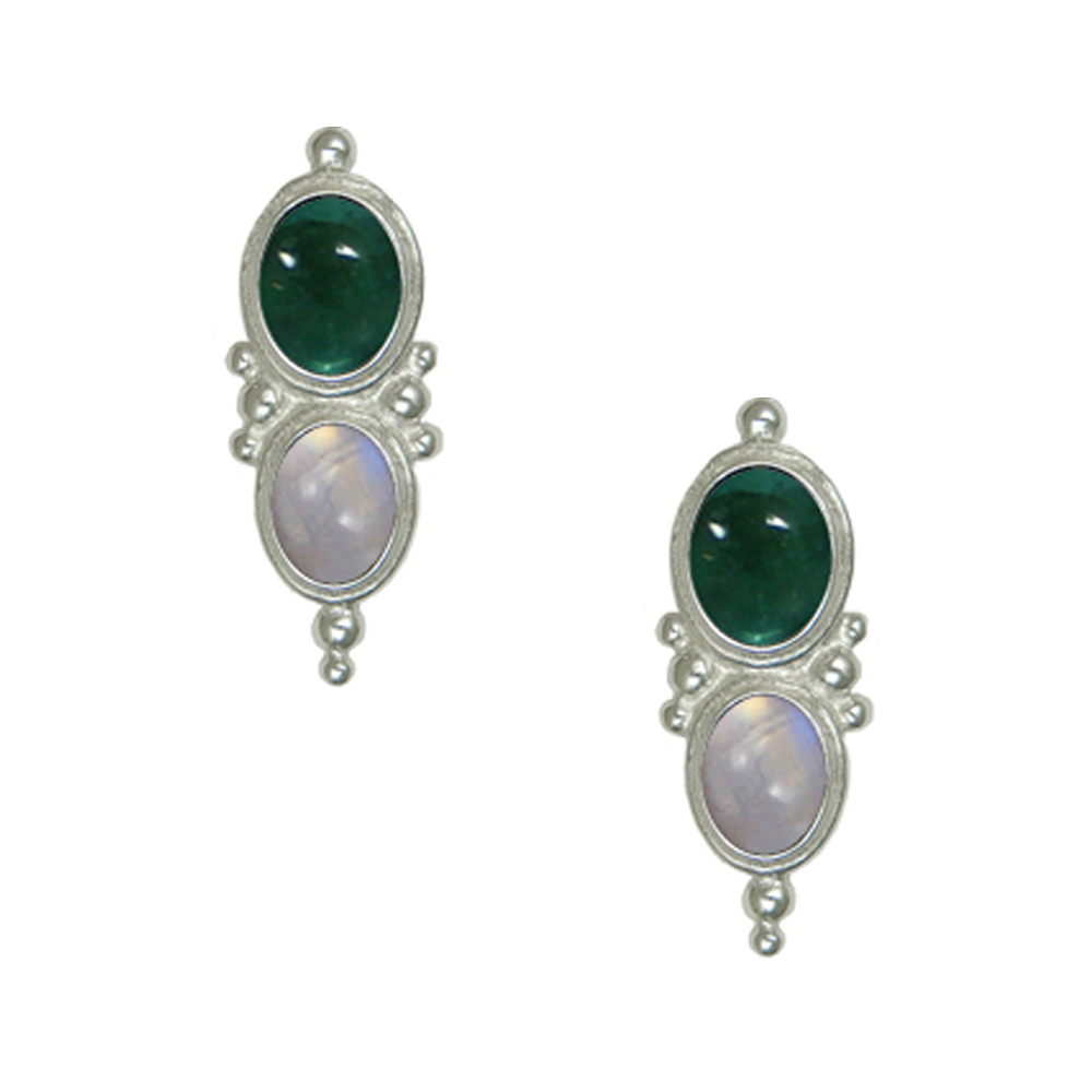 Sterling Silver Drop Dangle Earrings With Fluorite